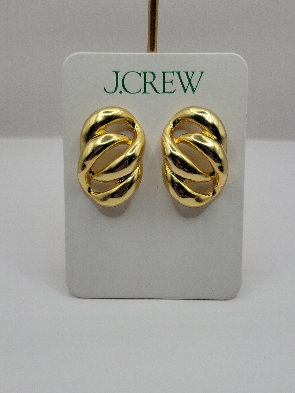 J. Crew Nwt Shiny Matte Gold Sculptural KnotTwisted Stud Earrings Statment